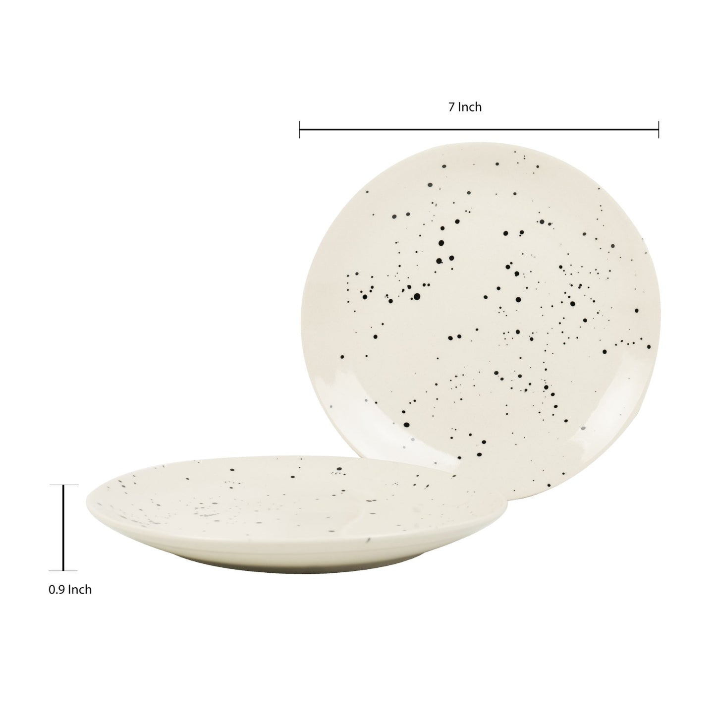 'Smokey Marble' Ceramic Side and Quarter Plates, Set of 6 (7 Inch)