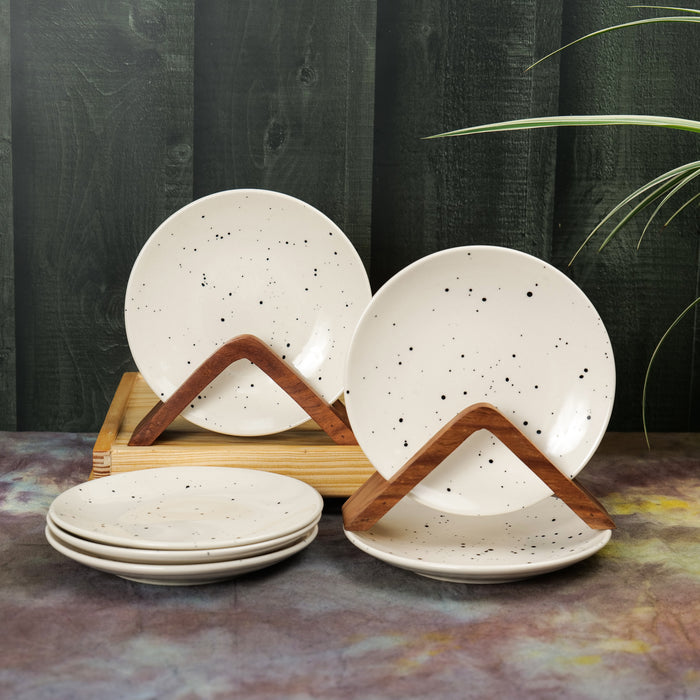 'Smokey Marble' Ceramic Side and Quarter Plates, Set of 6