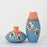 ‘Madhubani Fishes’ Terracotta Vase In Steel Grey Color, Set of 2