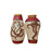 Ganpati Hand-painted Terracotta Vase In Cream & Red Color, Set of 2