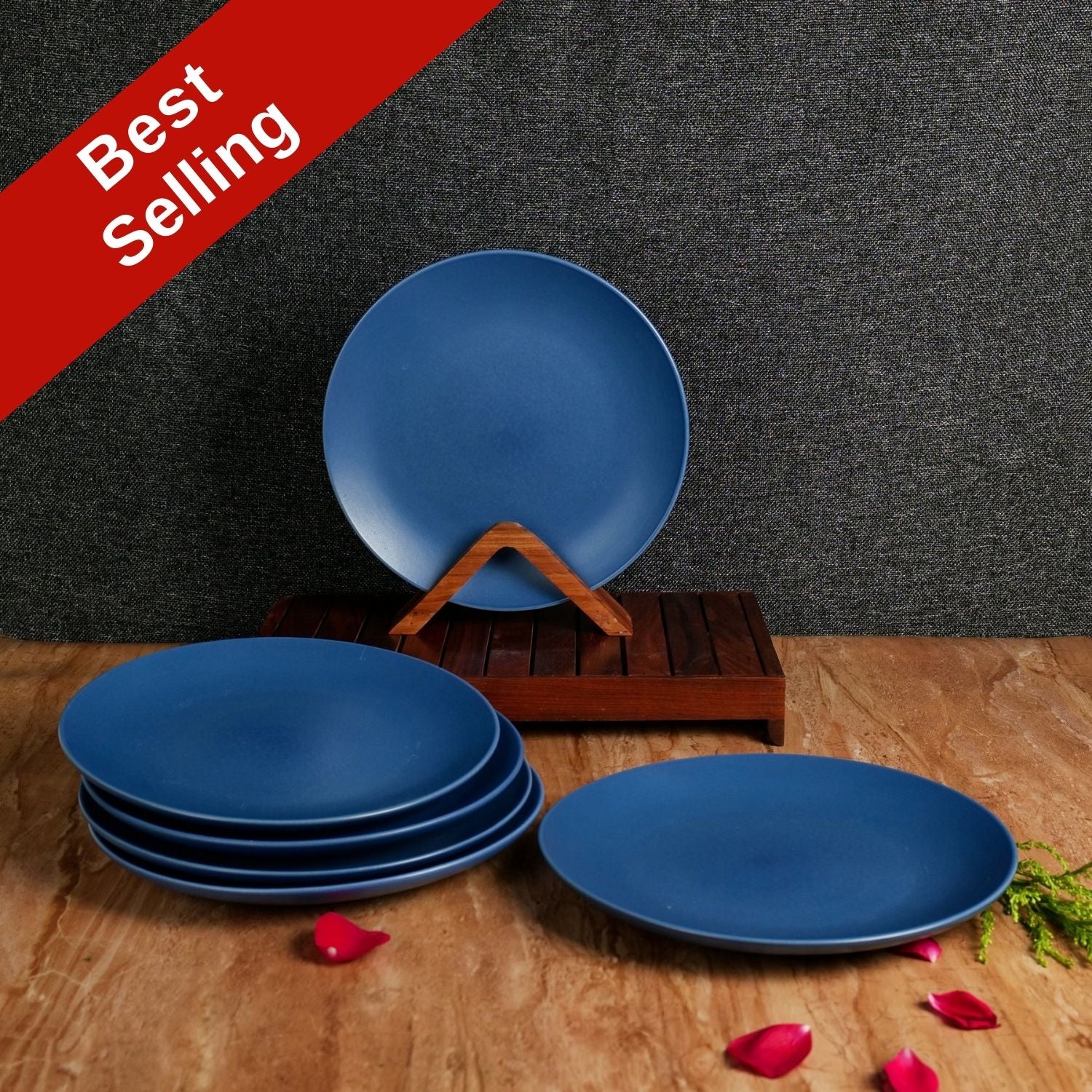 'Pastel Blue' Studio Pottery Ceramic Dinner Plates, 10 inch