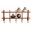 Decorative Wooden Wall Shelf With Miniature Terracotta Pots, Set of 4