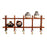 Decorative Wooden Wall Shelf With Miniature Terracotta Pots, Set of 4
