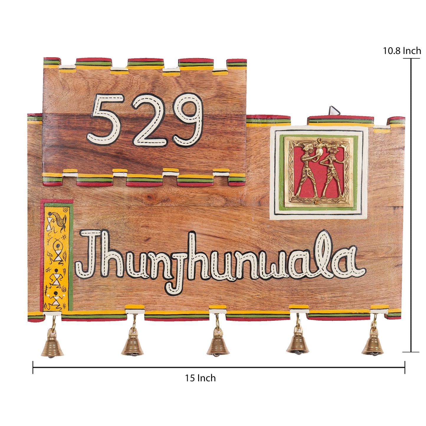 'Warli Pillar' Wooden Customized Decorative Name plate