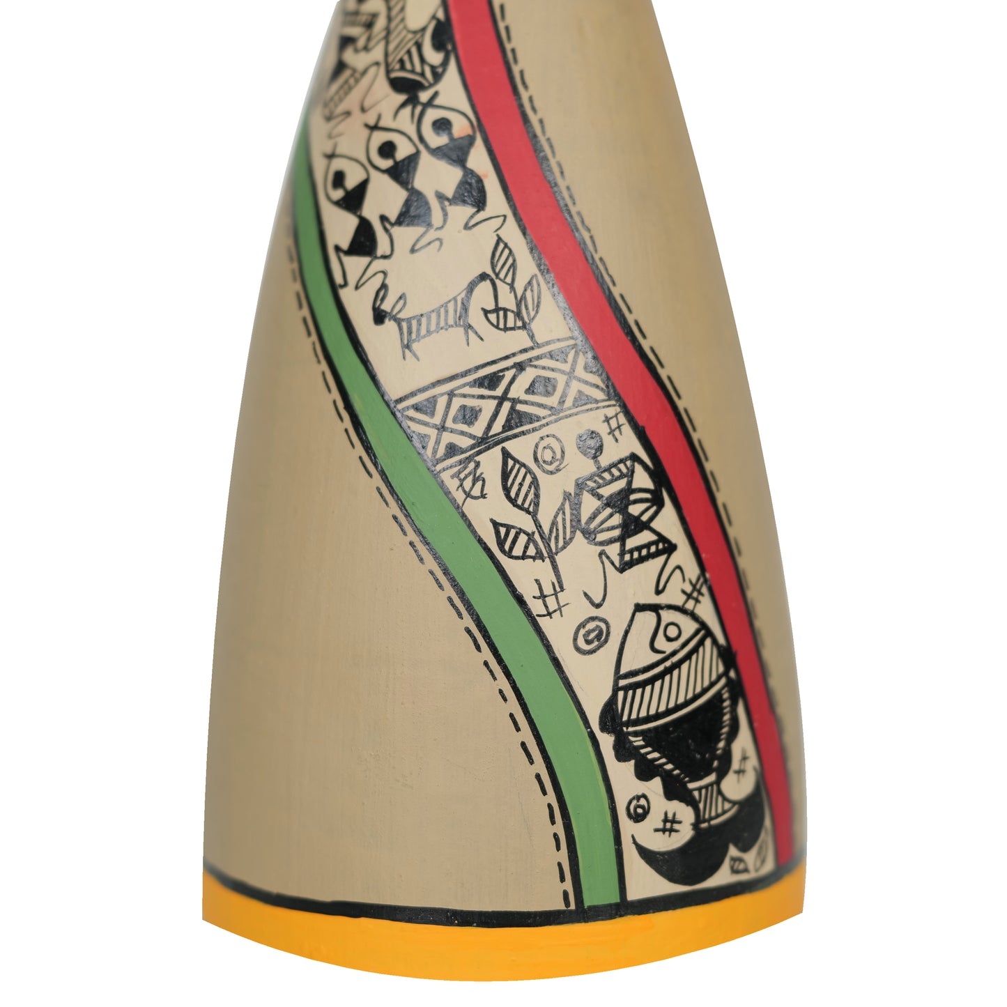 'Warli Celebrations' Hand-Painted Terracotta Tall Vase, Single