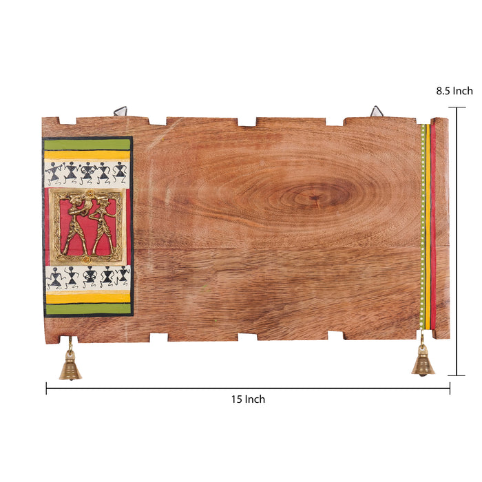 'Warli Square' Wooden Handpainted Name Plate