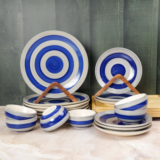 'Whirlpool Dishes' Studio Pottery Ceramic Dinner Set, Set of 18