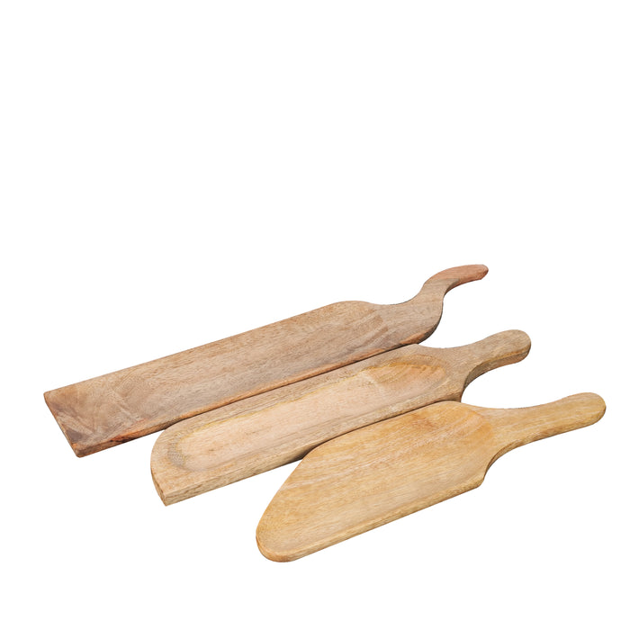 'Wooden Trio' Assorted Serving Platter, Set of 3