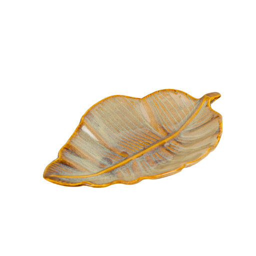 'Yellow Leaf' Handpainted Ceramic Serving Platter