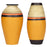 Terracotta Vase Hand-Painted In Yellow Color, Set of 2