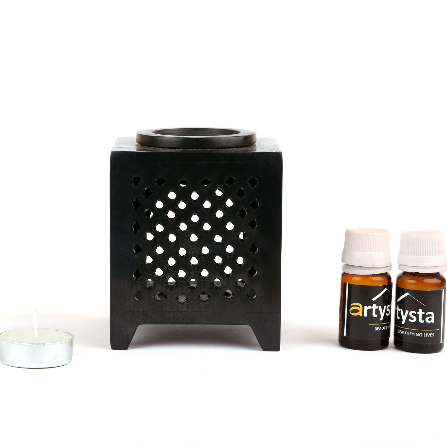 Black Aroma Oil Burner With Fragrances - artystagallery