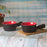 Ceramic Black And Red Soup Bowls Set Of 2 - artystagallery