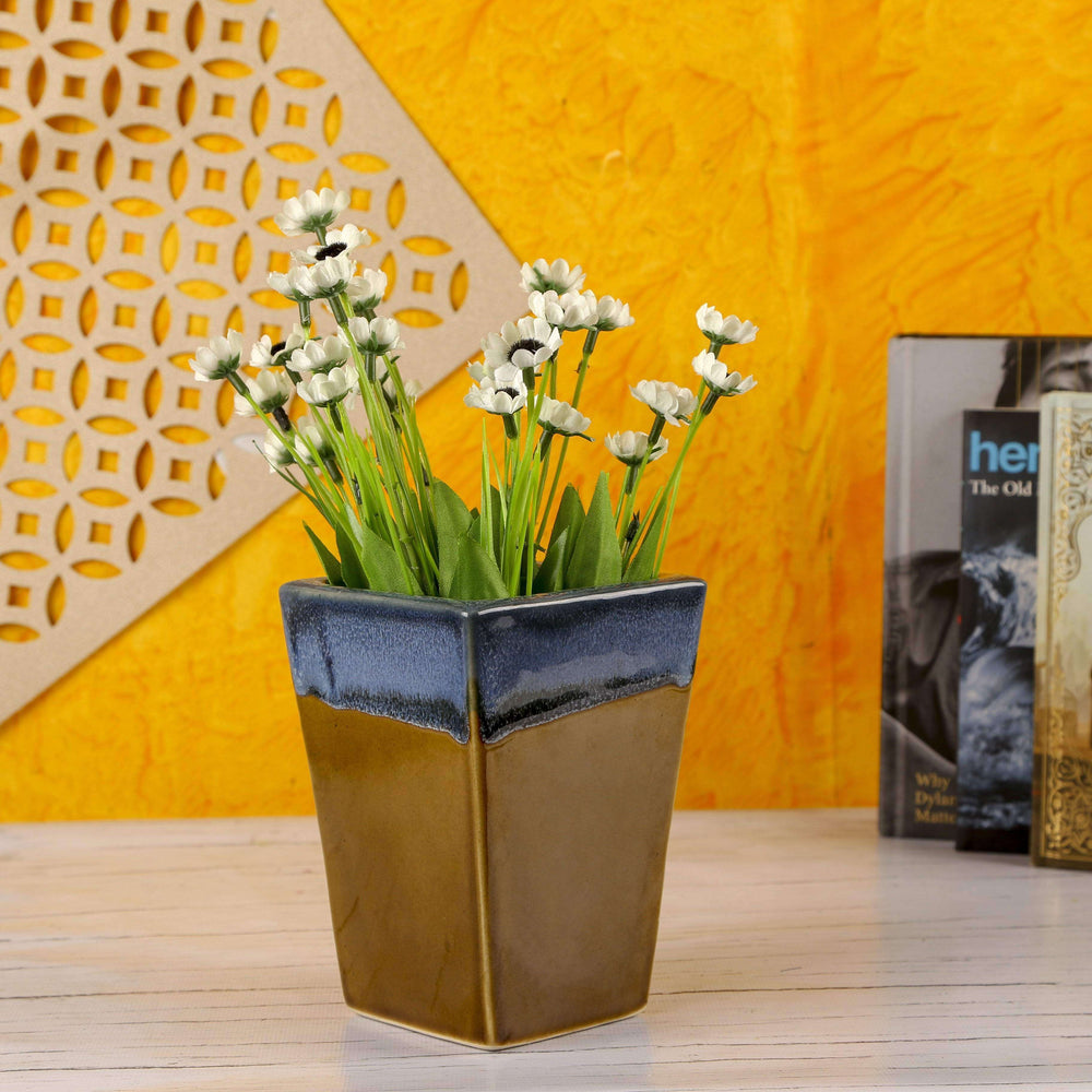 Ceramic Indoor Trapeze Planter | Handmade Pot Planter For Home - artystagallery