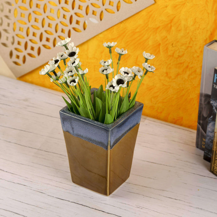 Ceramic Indoor Trapeze Planter | Handmade Pot Planter For Home - artystagallery