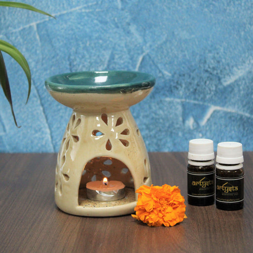Floral Aroma Essential Oil Burner With Two Fragrance - artystagallery