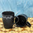 "Mottled Mug" Ceramic Coffee Mug in Black Color Set Of 2 - artystagallery