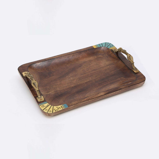 Rectangle Wooden Tray with Antique Touch/Serving Tray/Decorative Antique Tray - artystagallery