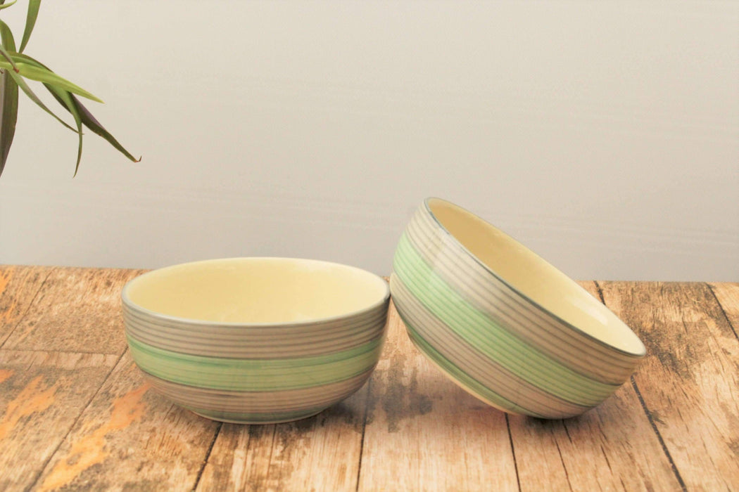 'Rings of Beauty' Handglazed Set of 2 Serving Bowls In Ceramic - artystagallery