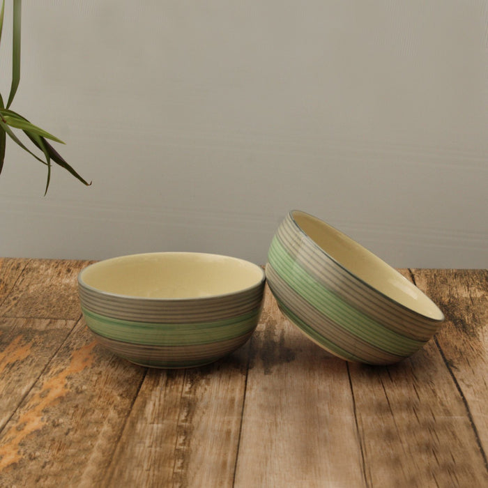 'Rings of Beauty' Handglazed Set of 2 Serving Bowls In Ceramic - artystagallery