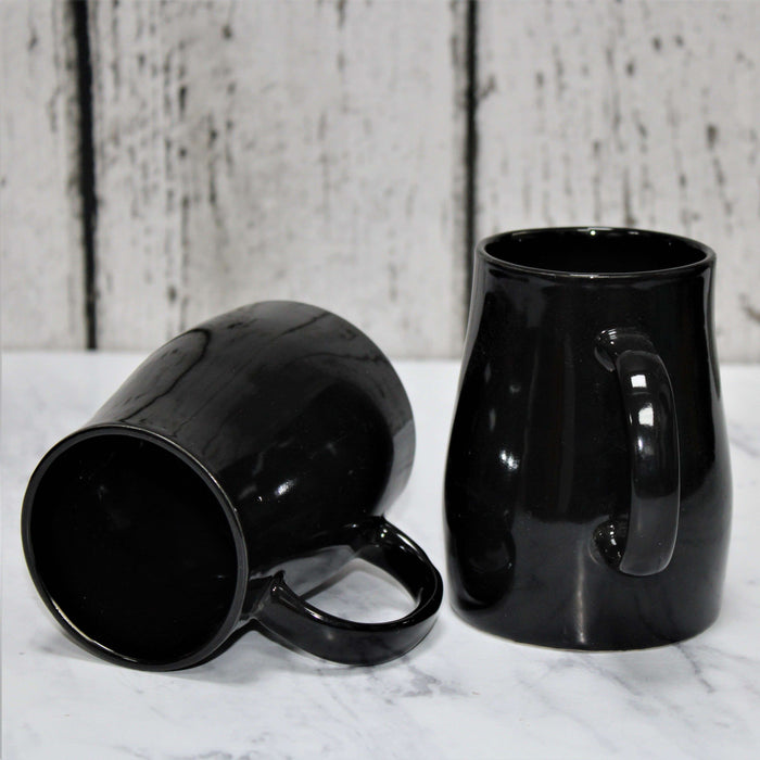 Black Ceramic Coffee Mug Set of 2 - artystagallery