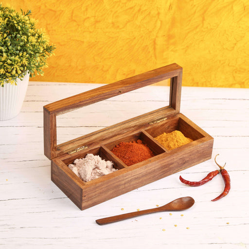 Sheesham Wooden Masala Spice box - artystagallery