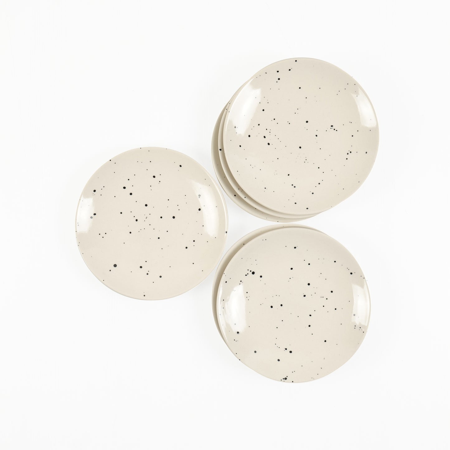 'Smokey Marble' Ceramic Side and Quarter Plates, Set of 6 (7 Inch)