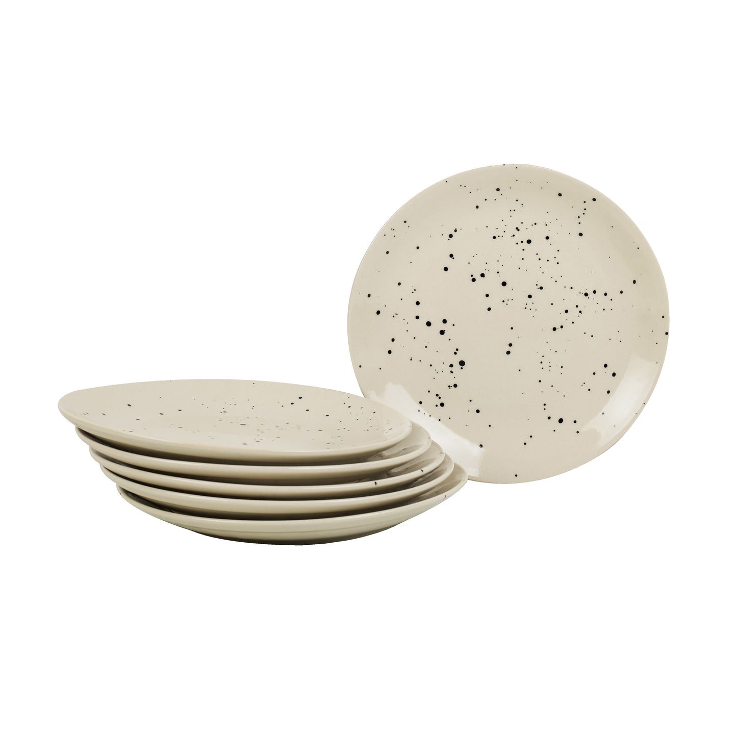 'Smokey Marble' Ceramic Side and Quarter Plates, Set of 6 (7 Inch)