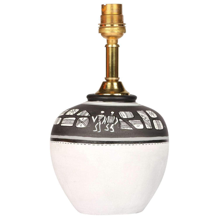 Artysta 'Monochrome Matka' Table Lamp In Terracotta (Black & White, 12.5 Inch)