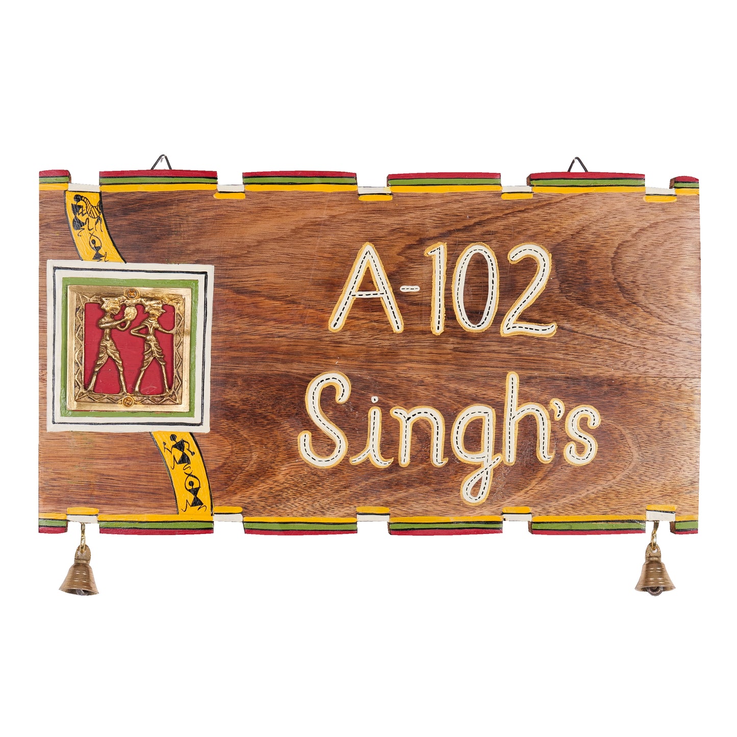 'Warli Celebration' Wooden Customized Name Plate