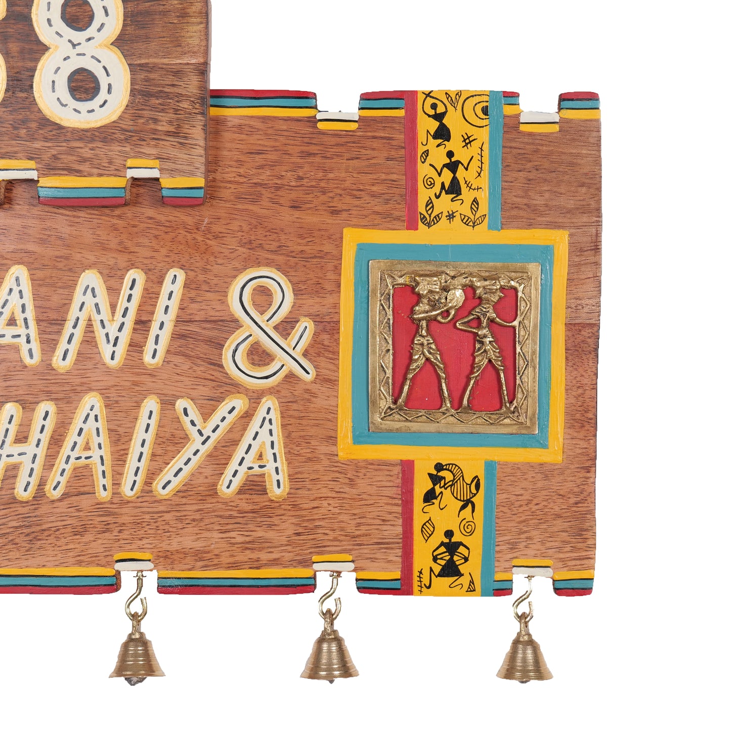 'Warli Dancing' Wooden Customized Name Plate