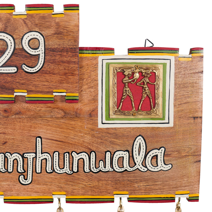 'Warli Pillar' Wooden Customized Decorative Name plate