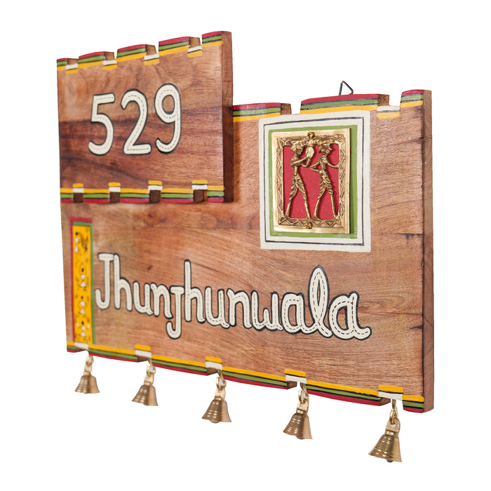 'Warli Pillar' Wooden Customized Decorative Name plate