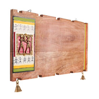 'Warli Rectangle' Wooden Handpainted Customized Name Plate