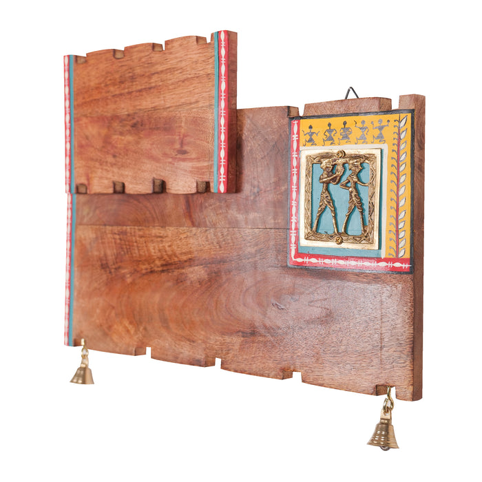 'Warli Square' Wooden Handpainted Name Plate