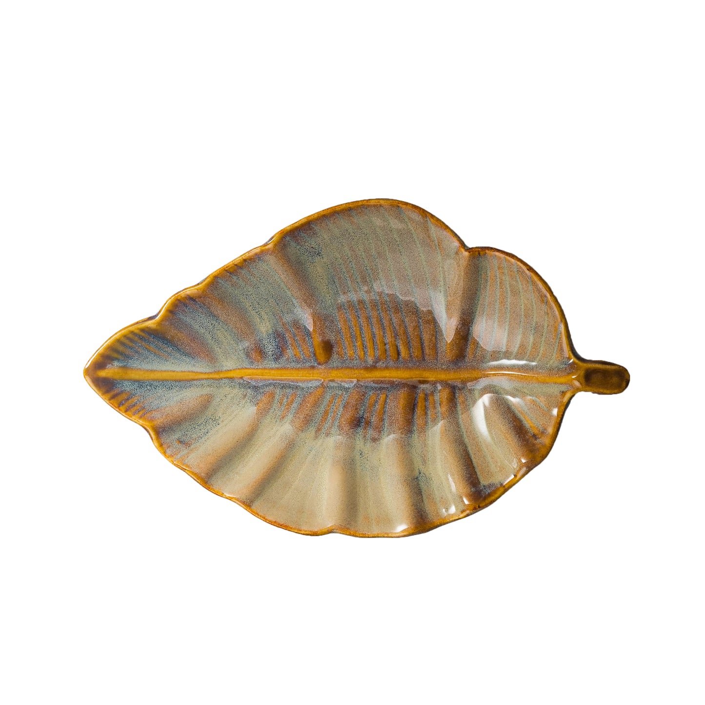 'Yellow Leaf' Handpainted Ceramic Serving Platter
